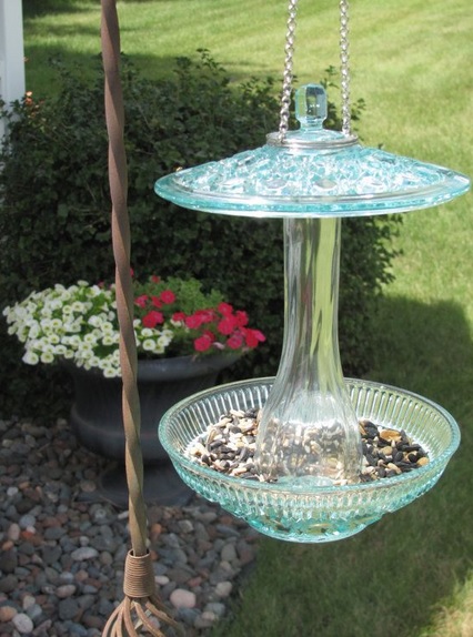 glass birdfeeder