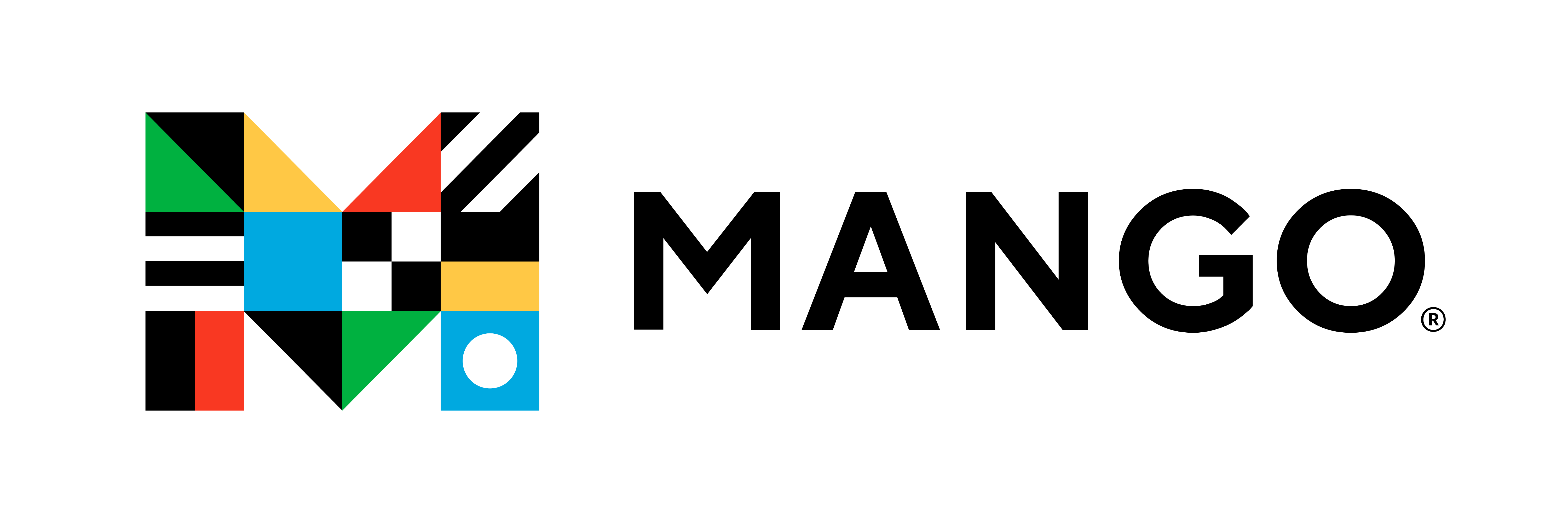 The Mango Logo, which includes a stylized M that includes various colored flags, evocative of nautical communication flags