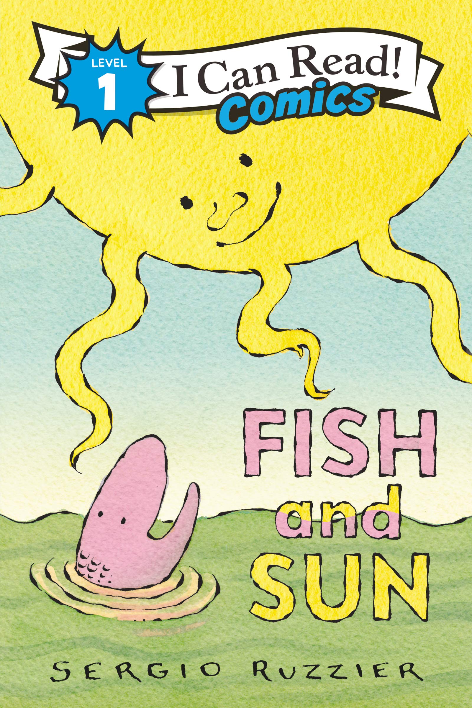 A cartoon of a fish and a sun.