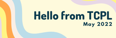 Rainbow banner with Hello from TCPL