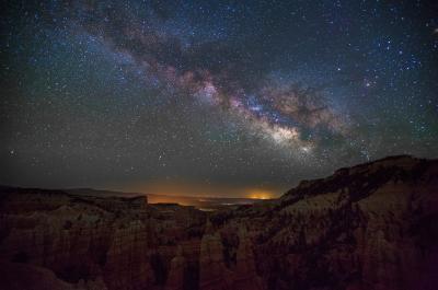 The Milky Way over Fairyland Canyon in Utah