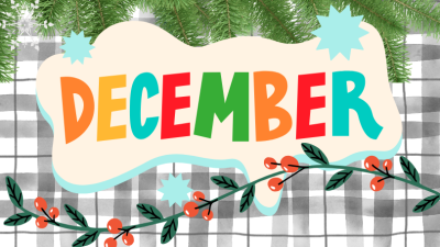 A stylistic image of the word "December"