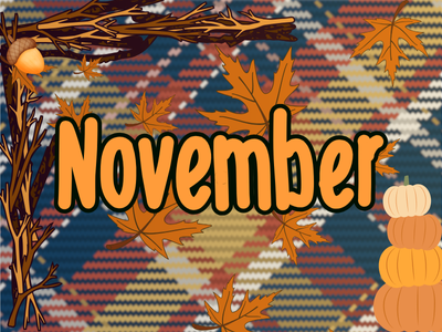A stylized image that reads November