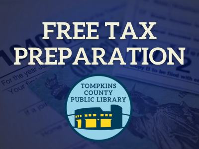 A stylized graphic that reads "Free tax preparation"