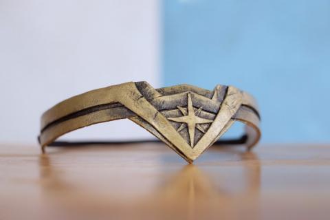 Photo of a replica of Wonder Woman's tiara made from worbla