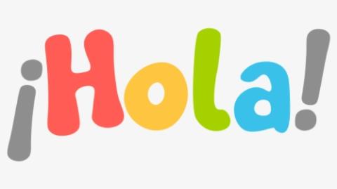 The word hola in bright colors