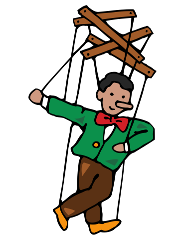 cartoon of a marionette