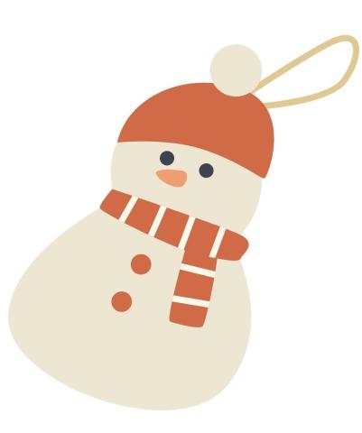 image of a cartoon snow man wearing a hat and scarf