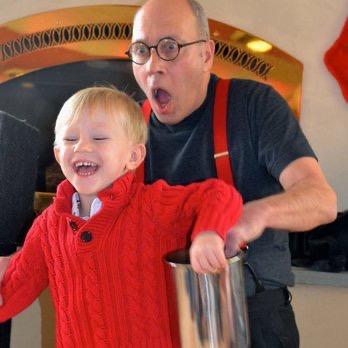 laughing boy with Dave