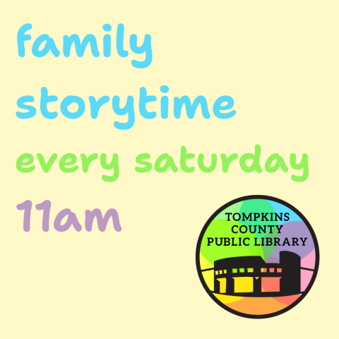 Family Storytime Every Saturday 11am plus TCPL Summer 2025 Logo