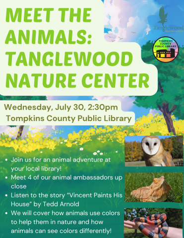 Tanglewood nature center flier for july 30 2025