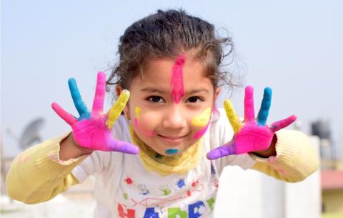 kid with paint