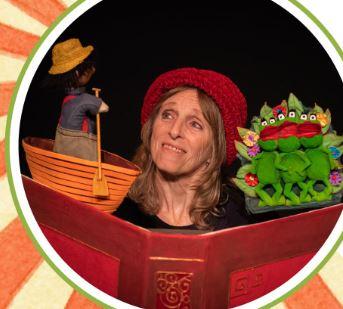 Leonora (puppeteer) and two puppets