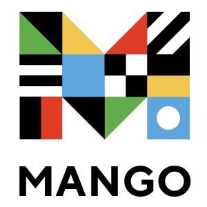 The Mango logo. It is a stylized "M" with multi-colored images inspired by nautical communications flags.