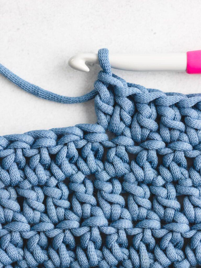 crochet hook in yarn