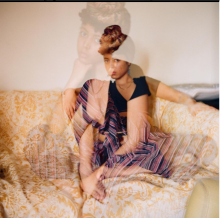 A dual image of Yamilka Portorreal with a slightly transparent vision of them overlaid over a separate image of them