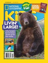 Image of a national geographic for kids issue featuring a brown bear on the cover